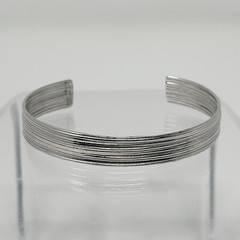 Vintage Sterling Silver 925 Brushed Patten Open Cuff Bracelet