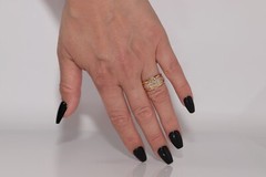 Vintage Circa 1990s 18k Gold Marquise Cut And Baguette Cut Diamond Ring