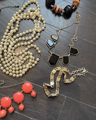 Vintage Necklace Costume Jewelry Lot of 16 , Chunky, Statement, Faux Pearls etc