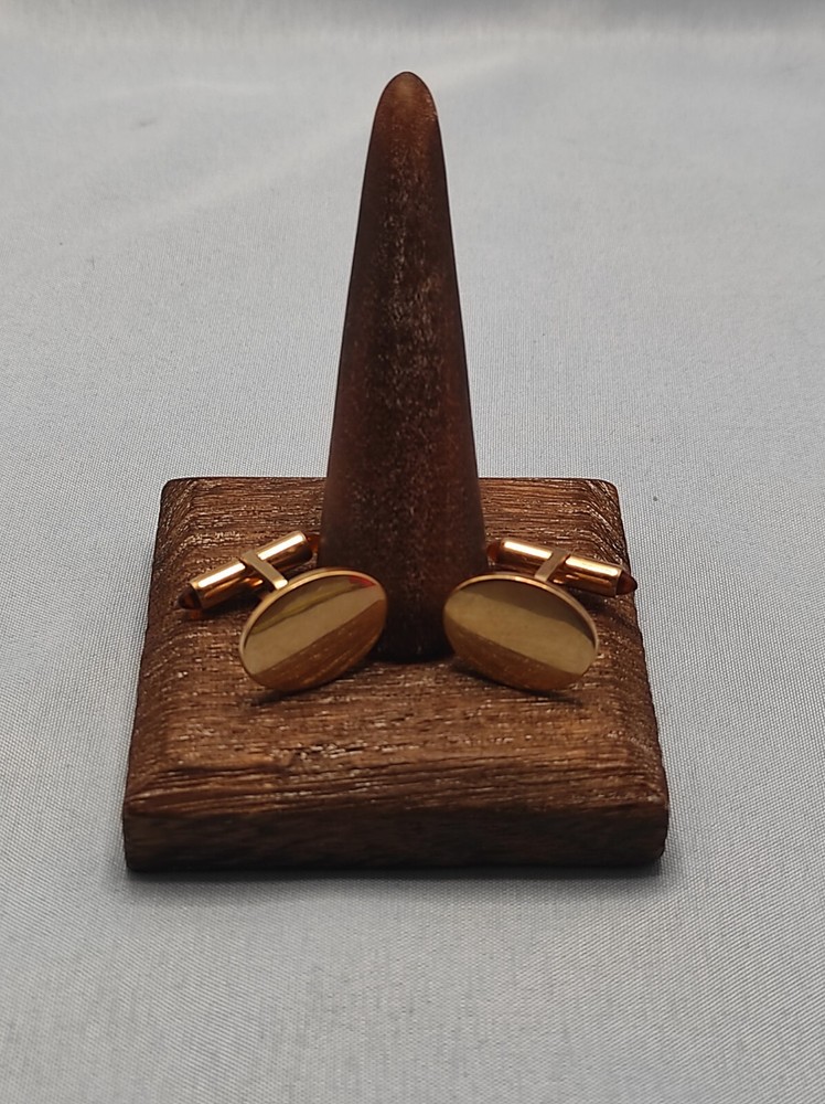 Vintage Krementz Amber Acrylic Tip Bullet Back Cufflinks Simple Sophisticated