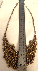 Vintage Beaded Chain Look Fringe Gold Tone Choker Or Necklace.