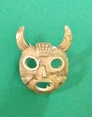 Vintage Sterling Silver Tribal Horned Diety Mask Brooch (111 – 2652)