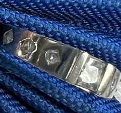 Sterling Silver 0.925 Estate WHITE Quartz 3/16″ BAND RING size 7