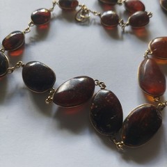 Vintage Bultic Amber Graduated Nuggets Wire Wrapped Necklace 24” 26g