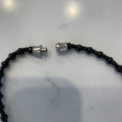 Vintage Stone And Bead Necklace 19 Inches And Bracelet 7 Inches Black Blue
