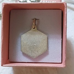 Vintage Silver Taurus Bull Zodiac Textured Unisex Hexagon Pendant