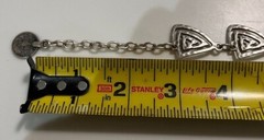 Vtg Pewter Silver Plated Triangle Swirl Necklace Turkey Hand Crafted 18” to 21″