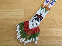 Vintage Handmade Southwest Native American Seed Bead Thunderbird Necklace