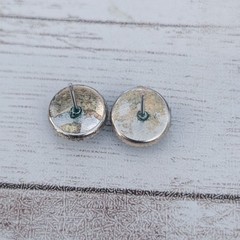 Vintage Stud Earrings Small & Unusual Dichroic Glass? – Tarnished