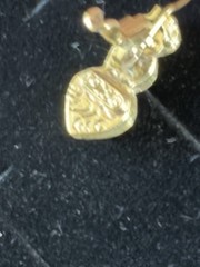 Vintage Pierced Earrings 1980s / 1990s Gold Tone LOT OF 5 Pair Hearts Signed