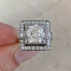 Vintage Art Deco 3.00Ct Round Cut Lab Created Diamond 925 Silver Engagement Ring