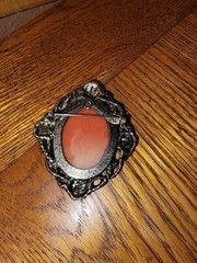 Cameo Brooch Vintage Lady Pin Brooch Victorian Costume Jewelry Rhinestone Pretty