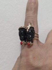 Blackamoor 14k Vintage Double Headed Ring