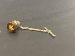 Vintage Antique Tie Pin Starfish Gold Tone With Wood Nautical