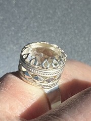 Rock Crystal 830s silver Ring Norway Norwegian Vintage Estate 1665