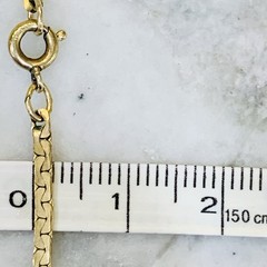 12k Gold Filled Chain Necklace Snake C Link Flat choker 2mm Wide 3.9gr VTG 14.5”