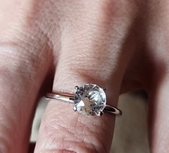 Antique Uncas Mfg Co. Cubic Zirconia Solitaire Ring U with Arrow Mark S-7 Mark !