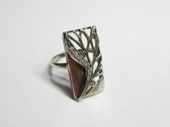 Authentic Leafy Cocktail Art Edeco Ring 2 Ct Lab Created Diamond 14k White Gold