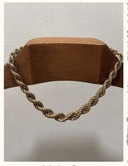 14k “Dookie” Chain Italian Gold Graduated, Double-Twist-Rope Vtg 16in necklace