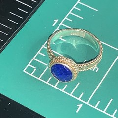 STERLING SILVER 925 Lot Ring W64 Sz7 Anna Beck Blue Stone Amazing Natural Gold