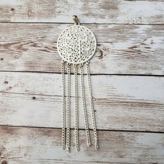 Vintage Pendant – Large Statement Cream with Dangle – No Chain Included