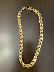 Vintage Krementz Gol Woven Linked Collar Chocker Style Necklace 17”