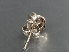 Vintage 925 Sterling Silver Knot Stud Post Earrings Minimalist Career Casual .3″