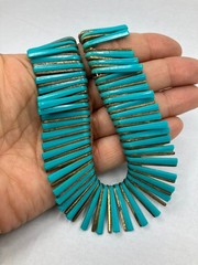 Vintage Egyptian Revival Necklace Robin Egg Blue Plastic Cleopatra Statement Bib