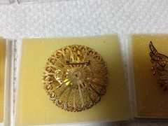 Vintage Dragon, Phoenix, Butterfly, Filigree Brooch/Pendant Set Gold Tone Asian