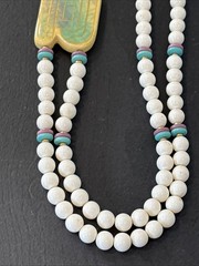 Japan Plastic Ceramic Beaded Double Strand Art Deco 1980’s Statement Necklace