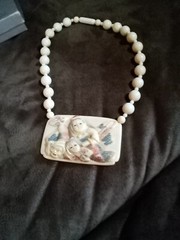 Diane Couch Workbench Designs 14 K Gold Filled White Marble Beads Necklace