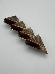 Jw1 Vintage Silver Metal Geometric Triangles Art Deco Statement Brooch/Pin D31