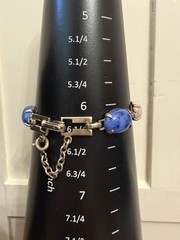 Vintage Link Bracelet Multicolor Stones Prong Set Open Back Small