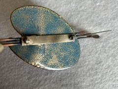 Huge Vintage Matisse Enamel & Copper Artist Palette Brooch Pin W/Brushes