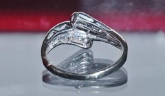 10k white gold swirl ring 0.45ct natural diamond size 6 handmade 2.2gr N2706F