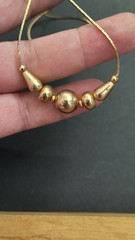 VTG Retro / Art Deco Bead Necklace in Goldtone, Ancient Theme & Style, 18 inche