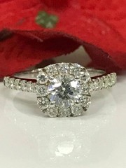 3CT Round Cut Lab Created Diamond Wedding Engagement Ring 14K White Gold Plated