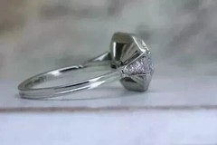 3.1Ct Art Deco Style Emerald Lab Created Diamond 14k White Gold FN Wedding Ring