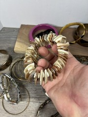 Mixed vintage Jewelry bracelets Lot Stone Wood Metal Resin Boho 80s