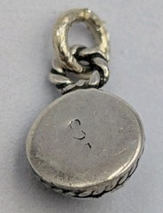 Vintage 925 Sterling Silver Bali Flower Dome Charm Small Half Bead 1.1g Filigree