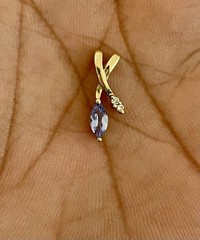 14KT Yellow Gold 0.15CT Tanzanite & 0.02CTW Diamond Pendant (K150)