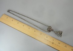 Antique Necklace Netherlands 833 Silver Slide Seal Pendant 16.5″ Chain