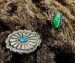 Rare STERLING SILVER & TURQUOISE OLD PAWN Native American Jewelry LOT 31.23G