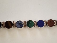 Sterling Silver Mexico Tri-195 Multi-Stone Bracelet