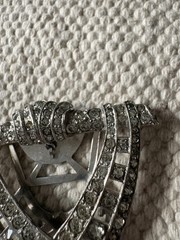 Vintage Art Deco Elisha Phinney 1932 Rhinestone Hinged Fur Dress Clip Brooch