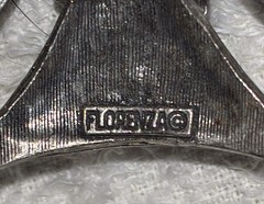 Vintage FLORENZA pendant brooch MALTESE CROSS IRON unknown gemstone medieval