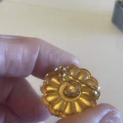 Vintage Barclay Green Rhinestone Gold Tone Art Deco Pin 1” Signed