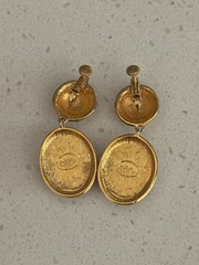 Joan Rivers Red and White Screw/ Clip Drop Earrings MINT