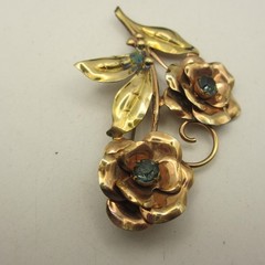 Vintage Barclay Gold Filled Brooch Floral SOME METAL DISCOLORATION