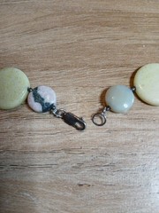 vintage Necklace Semi Precious Stone Agate Flat Beaded